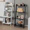 Costway 4-Tier Ladder Shelf Leaning Bookshelf withAnti-falling Baffle Wood Bookcase Black/White